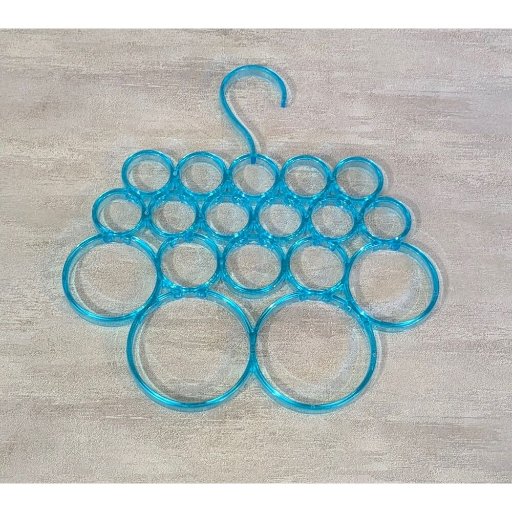 iDesign Fresh 18-Loop Scarf Holder, Aqua